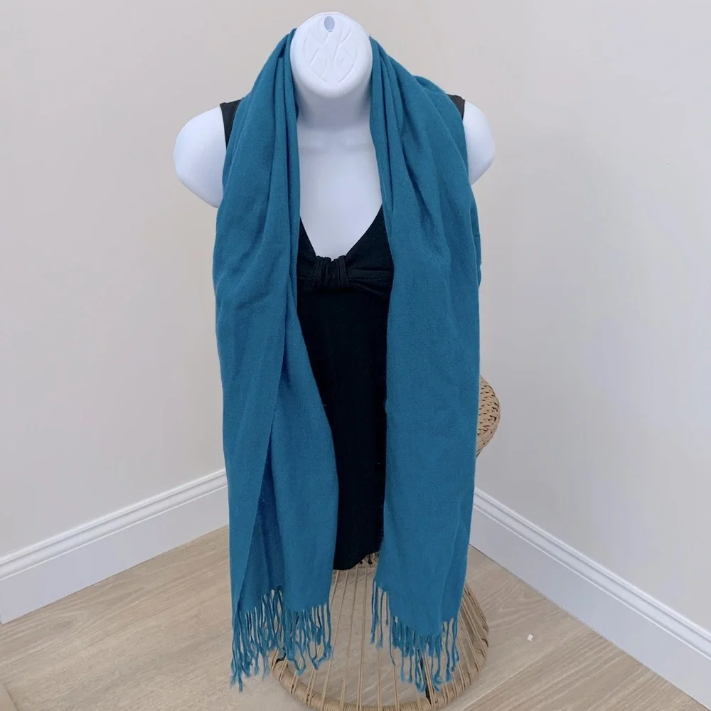 Teal blue pashmina style scarf wrap